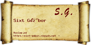 Sixt Gábor névjegykártya